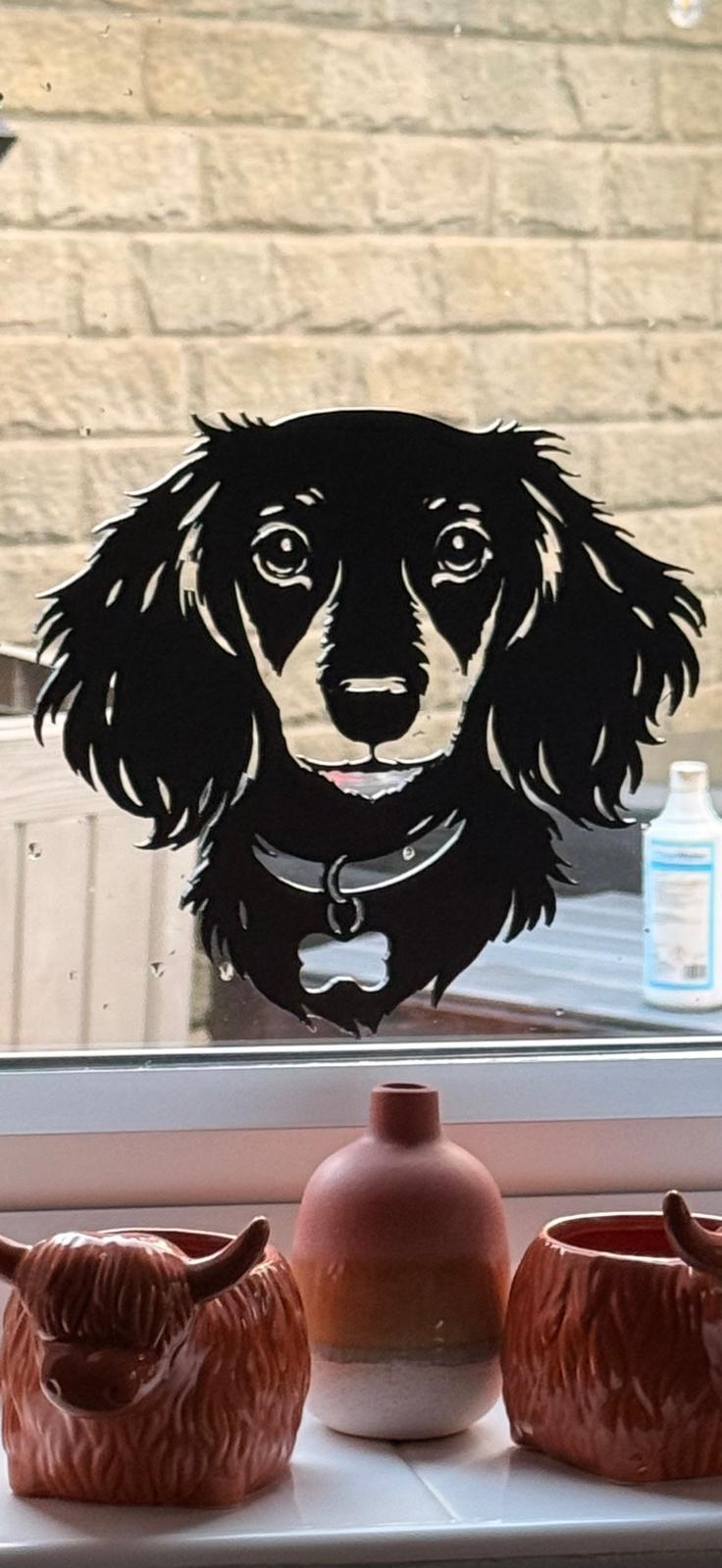 Example of a finished 3D printed pet silhouette keepsake