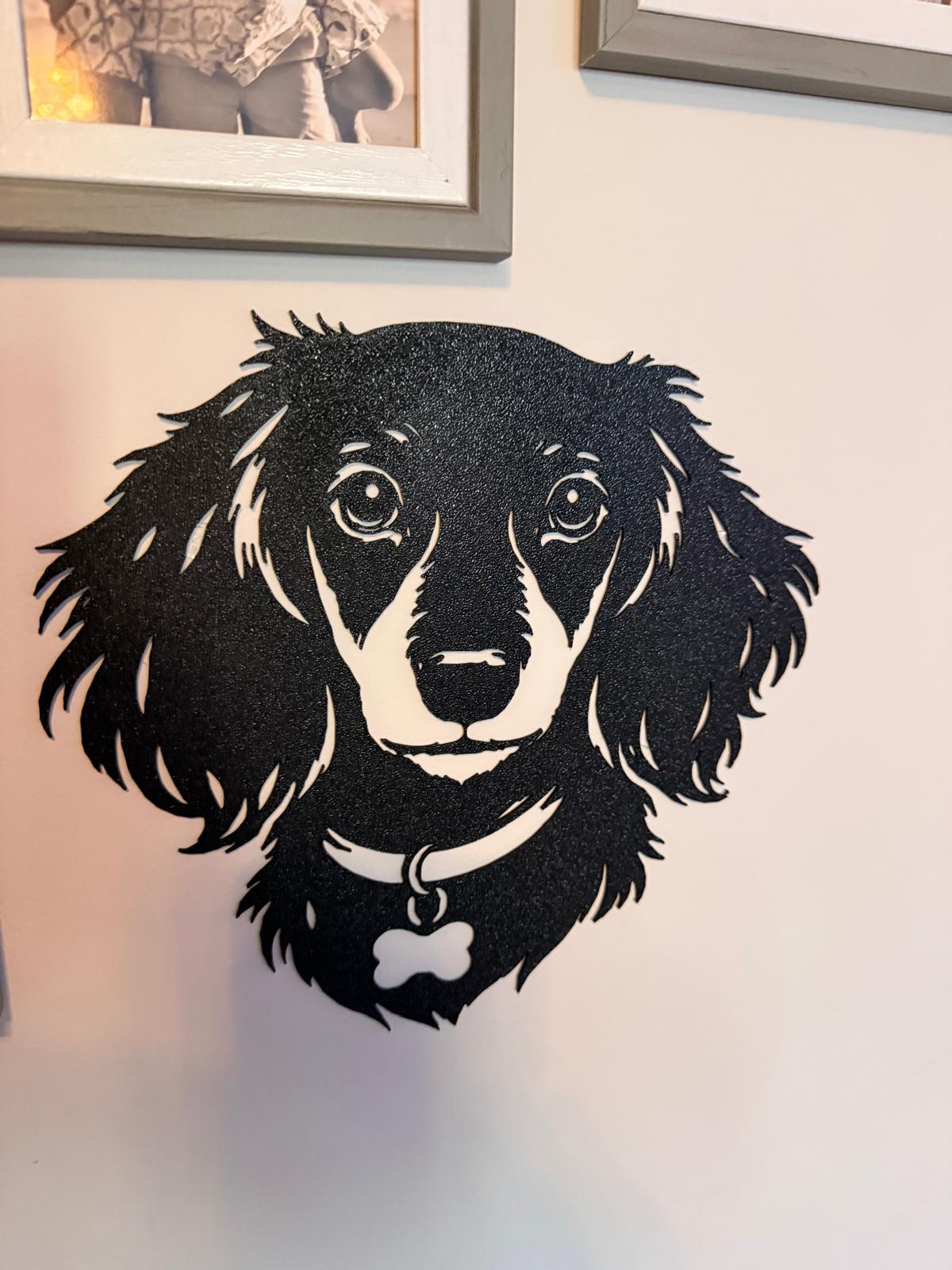 Second example of a finished 3D printed pet silhouette keepsake